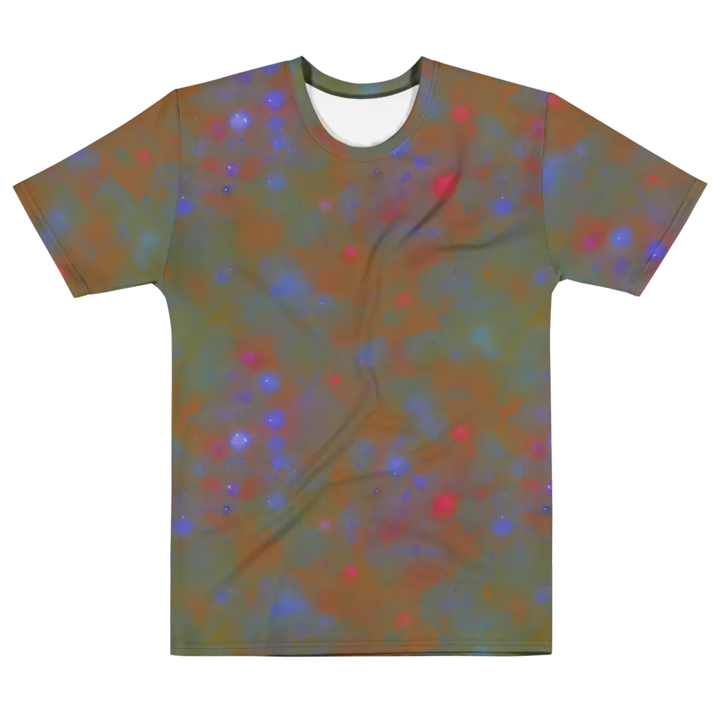 Nebula Moss on Men's Cotton Crew Neck T-Shirt — Front