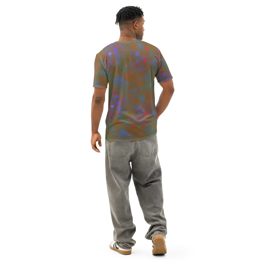 Nebula Moss on Men's Cotton Crew Neck T-Shirt — Back