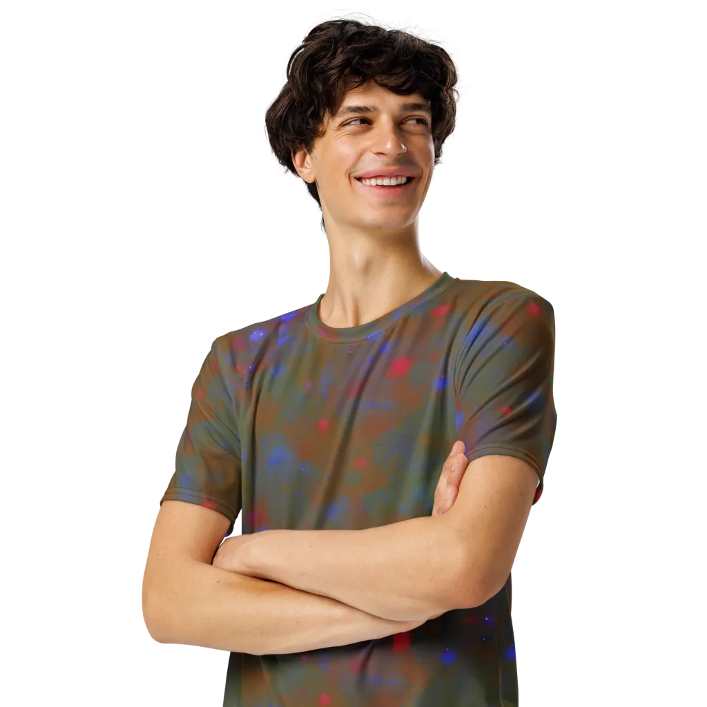 Nebula Moss on Men's Crew Neck T-Shirt — Left Front