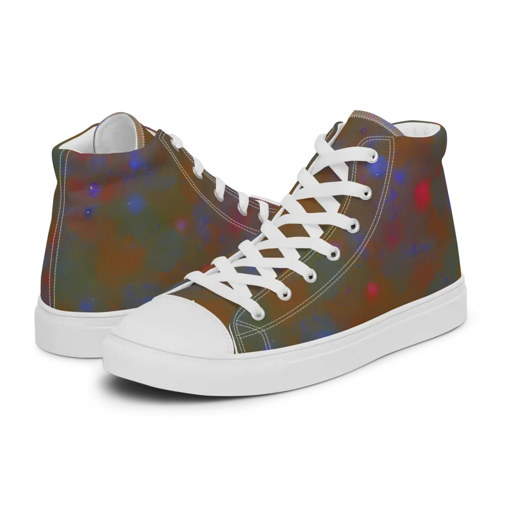 Nebula Moss on Men's High Top Canvas Shoes — Left