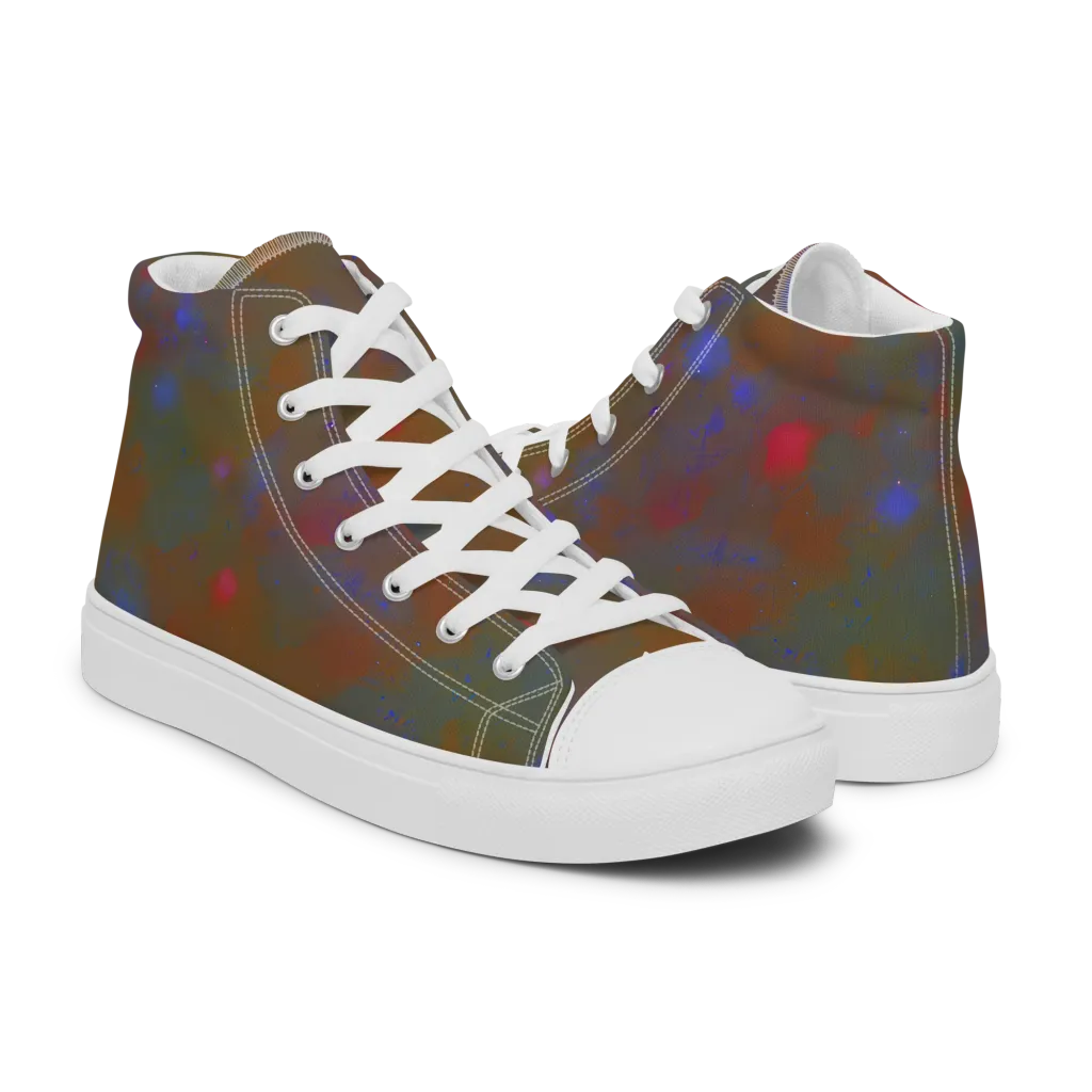 Nebula Moss on Men's High Top Canvas Shoes — Right