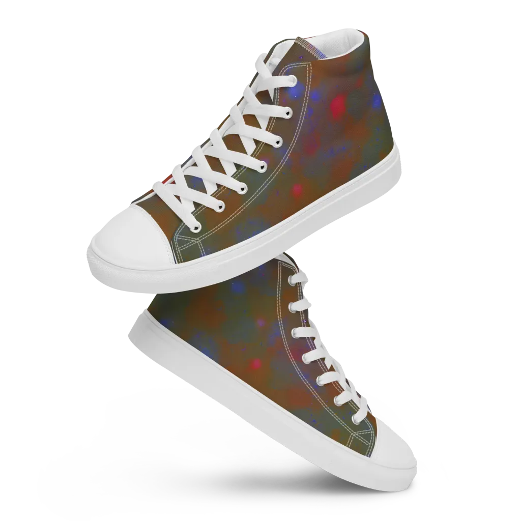 Nebula Moss on Men's High Top Canvas Shoes — Front