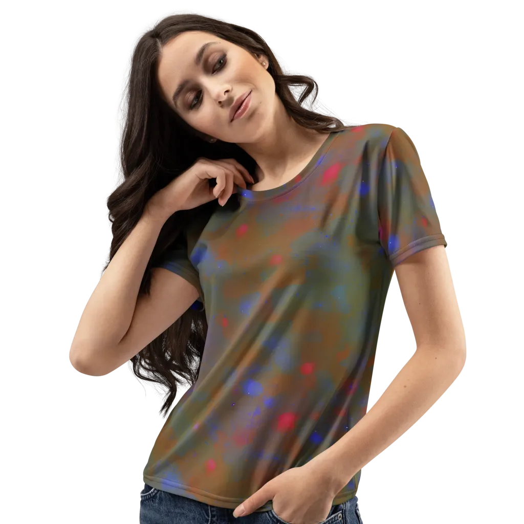 Nebula Moss on Women's Crew Neck T-Shirt — Left Front