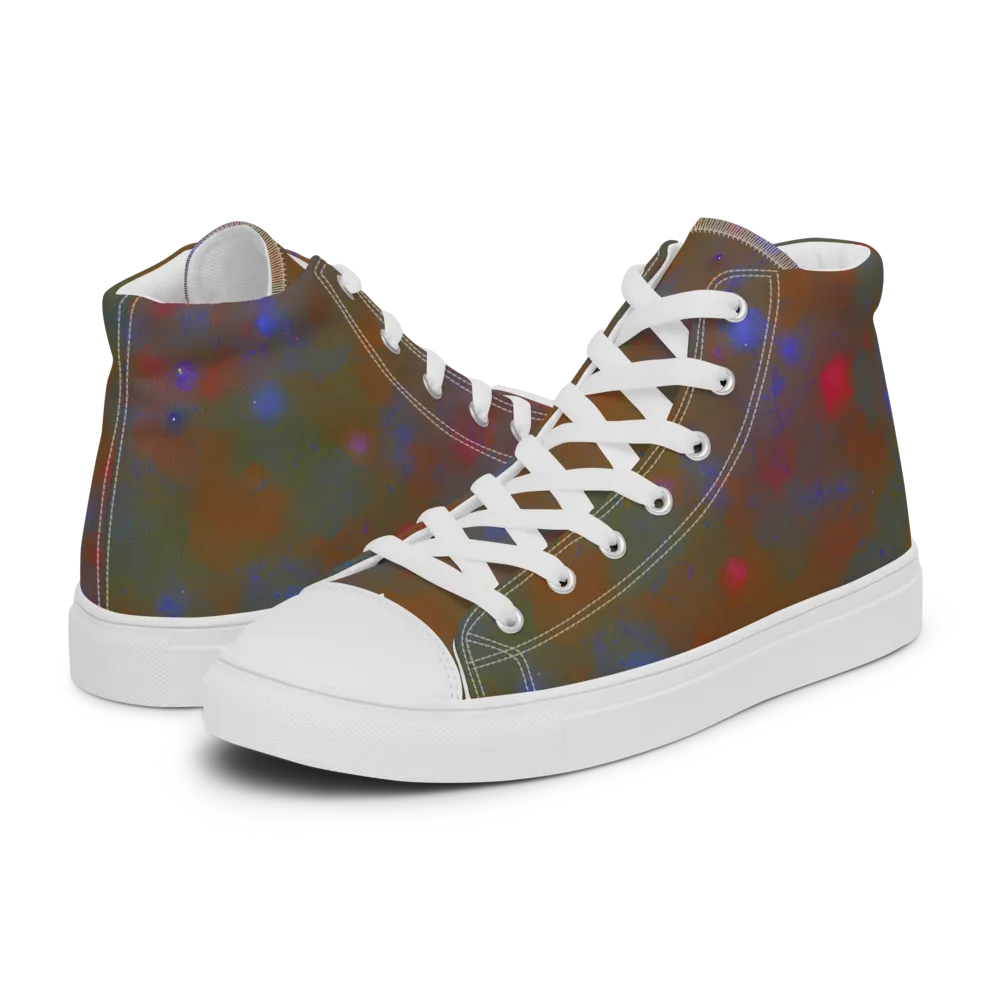 Nebula Moss on Women's High Top Canvas Shoes — Left