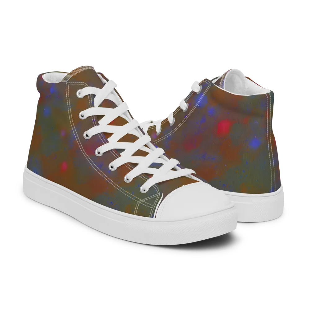 Nebula Moss on Women's High Top Canvas Shoes — Right