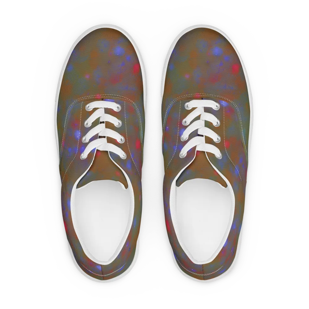 Nebula Moss on Men's Lace-Up Canvas Shoes — Front