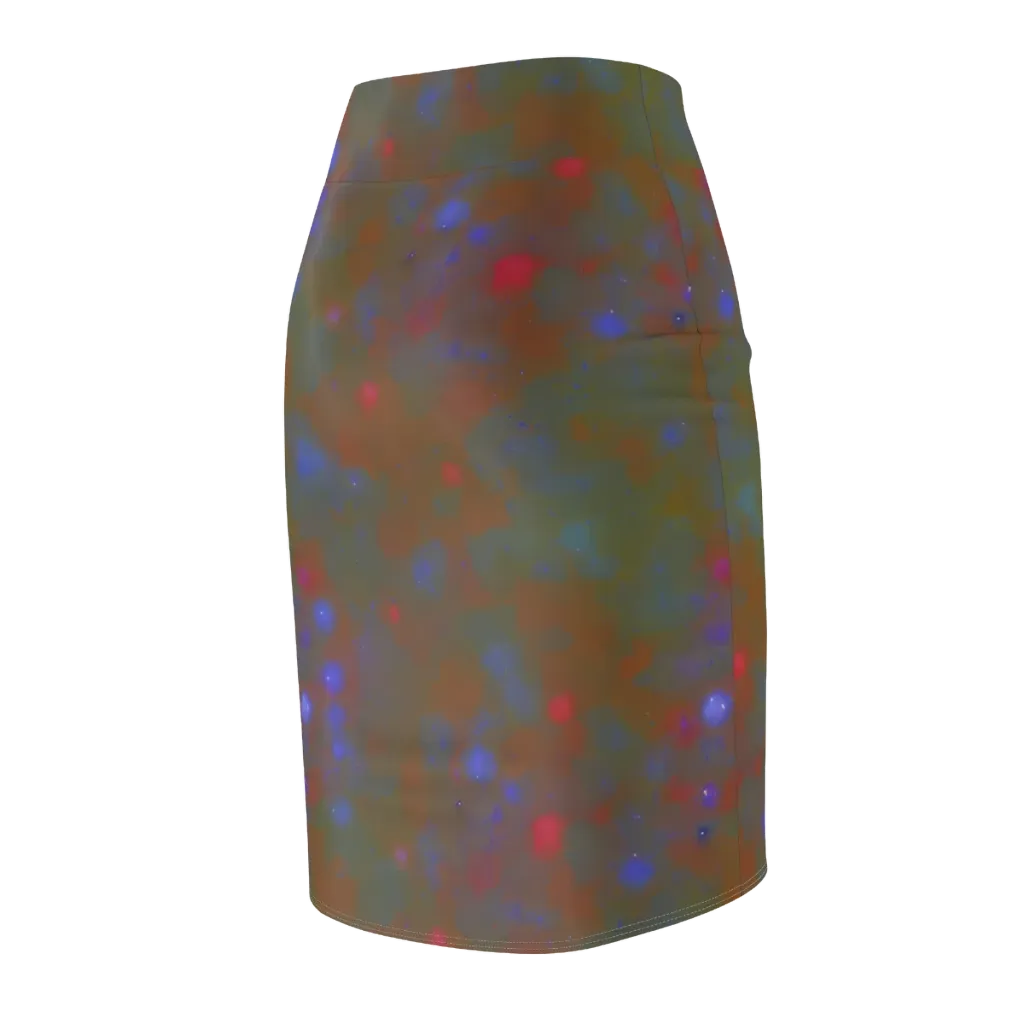 Nebula Moss on Pencil Skirt — Back Side
