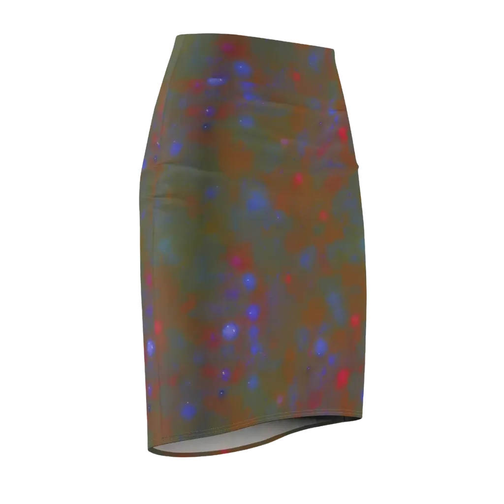 Nebula Moss on Pencil Skirt — Front Side