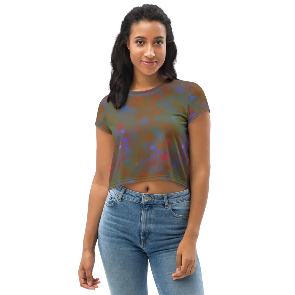 Nebula Moss on Crop Tee — Front