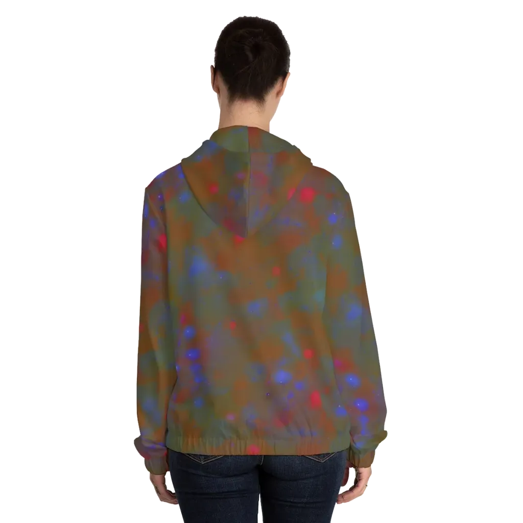 Nebula Moss on Women's Full-Zip Hoodie — Back On Person