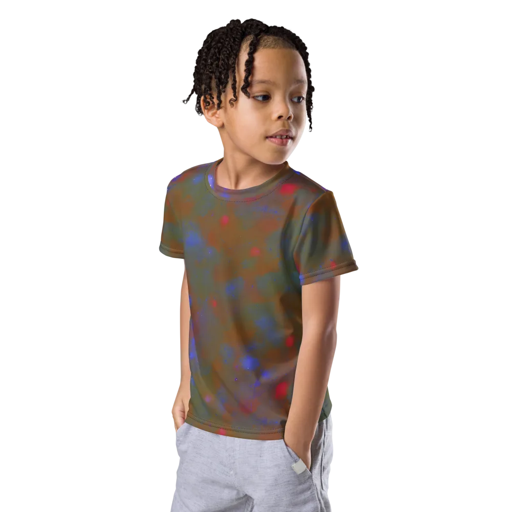 Nebula Moss on Kids Crew Neck T-Shirt — Left Front
