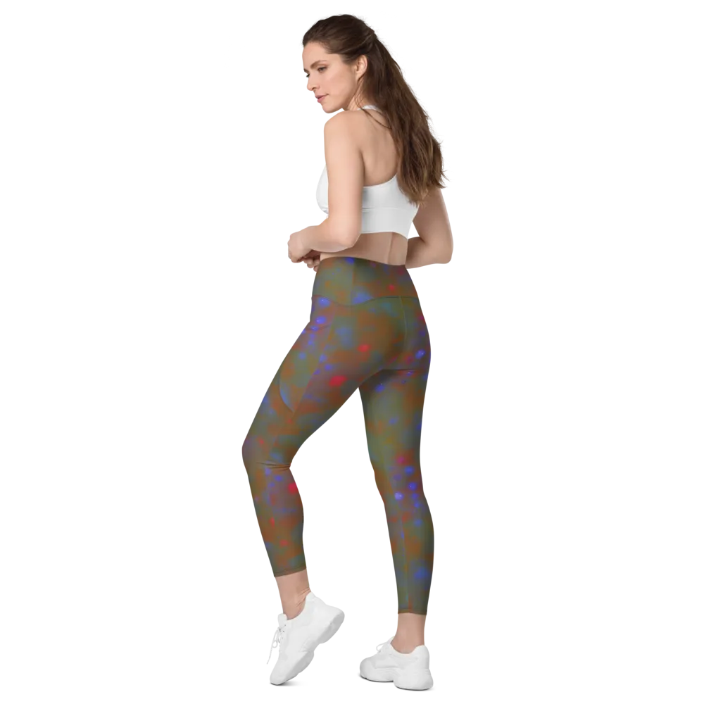 Nebula Moss on Leggings with Pockets — Left Back