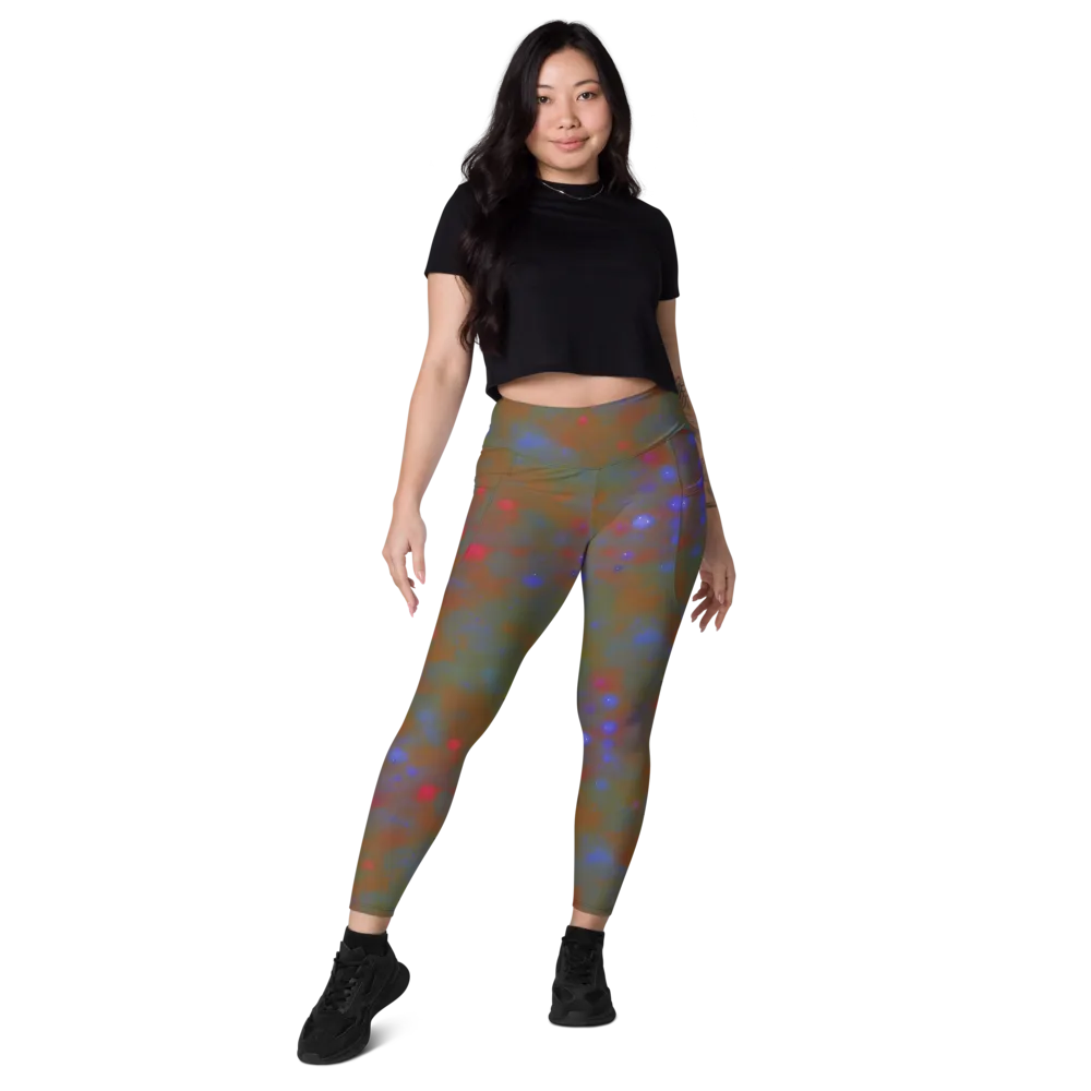 Nebula Moss on Leggings with Pockets — Front