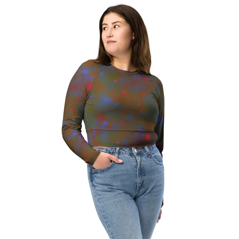 Nebula Moss on Long Sleeve Crop Top — Front