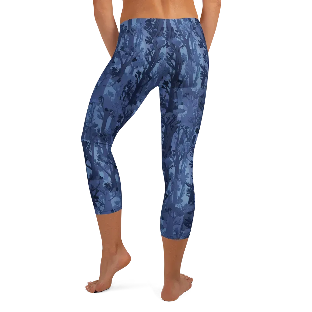 Moonlit Grove on Capri Leggings — Back