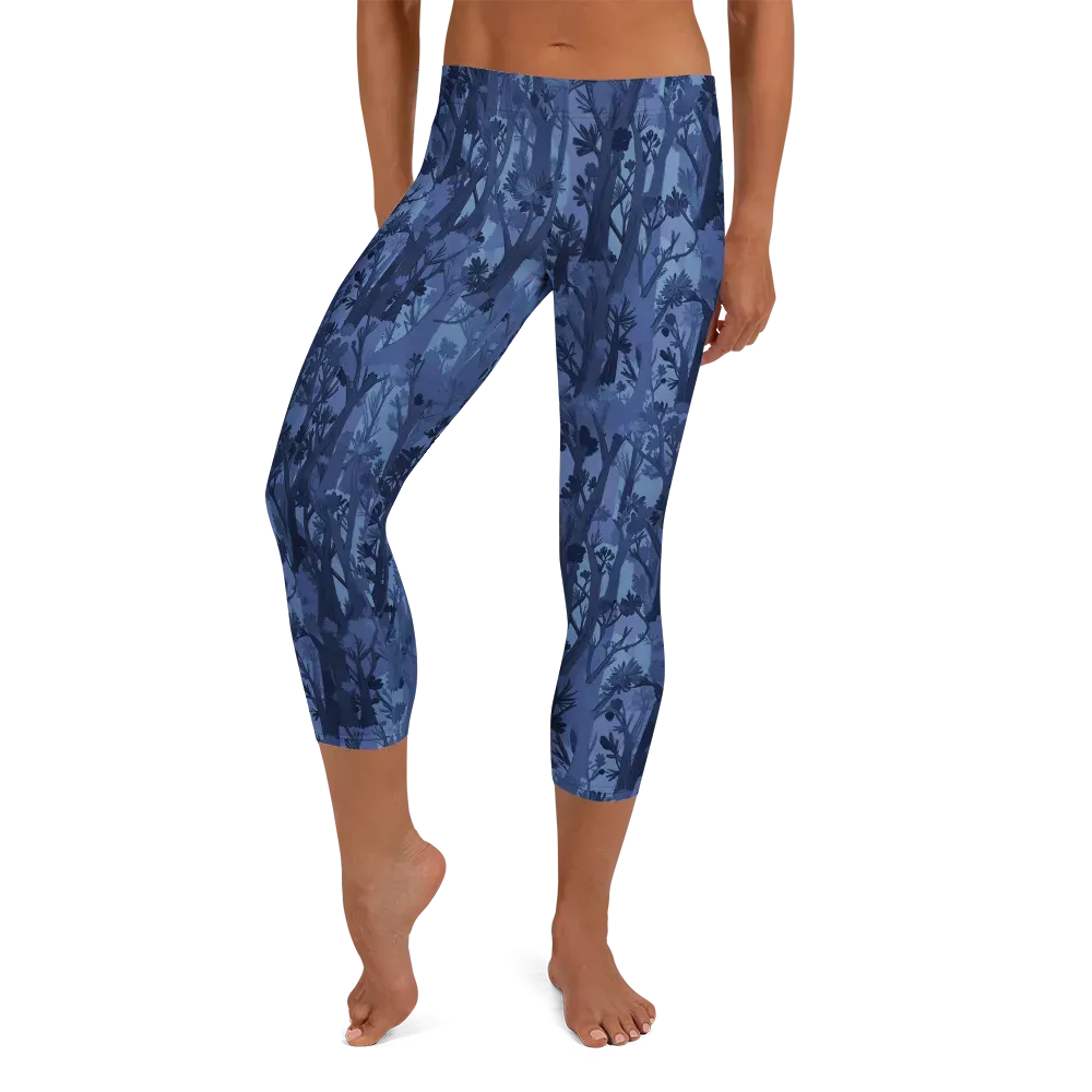 Moonlit Grove on Capri Leggings — Front
