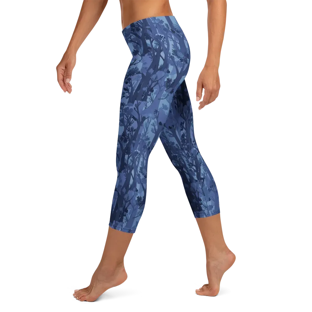 Moonlit Grove on Capri Leggings — Left