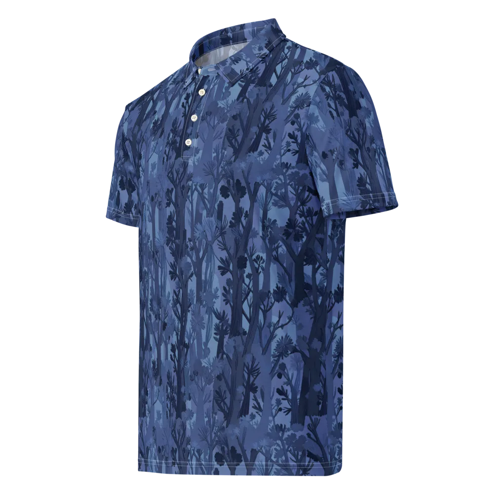 Moonlit Grove on Men's Slim Fit Polo Shirt — Left Front