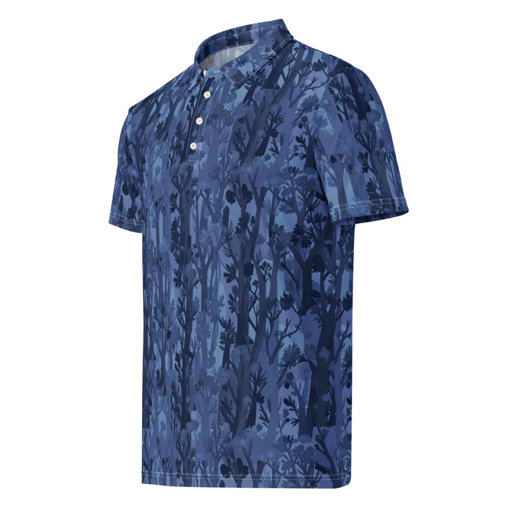 Moonlit Grove on Men's Slim Fit Polo Shirt — Left Front