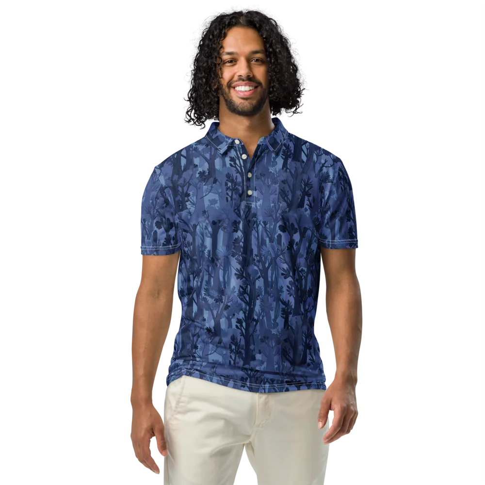Moonlit Grove on Men's Slim Fit Polo Shirt — Front