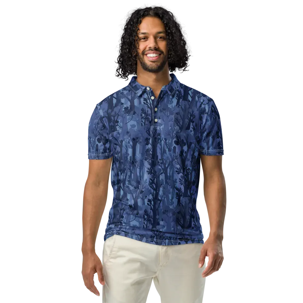 Moonlit Grove on Men's Slim Fit Polo Shirt — Front