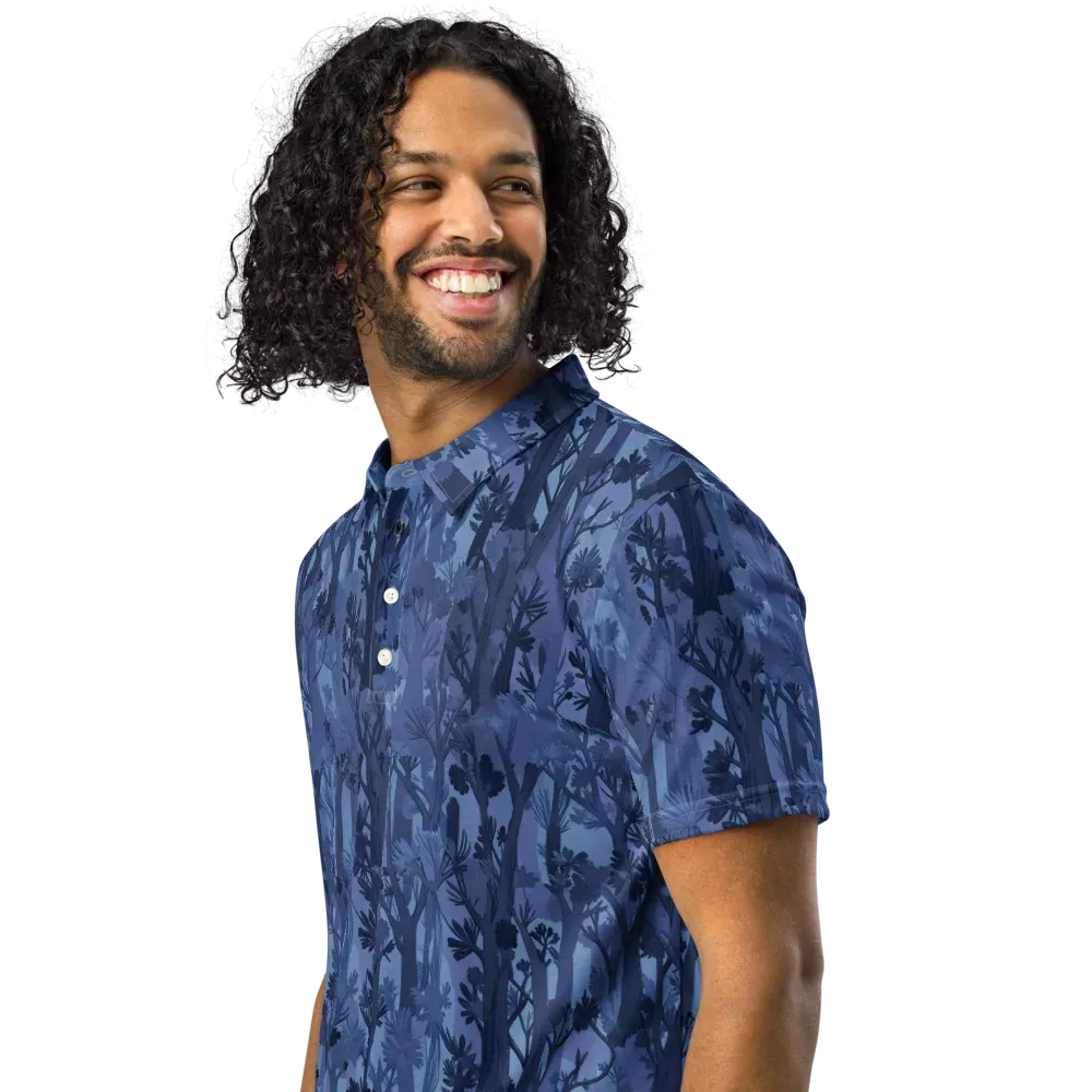 Moonlit Grove on Men's Slim Fit Polo Shirt — Left Front
