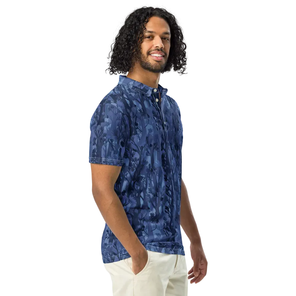Moonlit Grove on Men's Slim Fit Polo Shirt — Right Front
