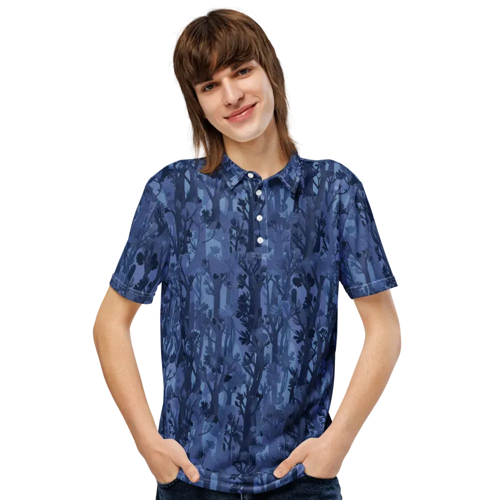 Moonlit Grove on Men's Slim Fit Polo Shirt — Front