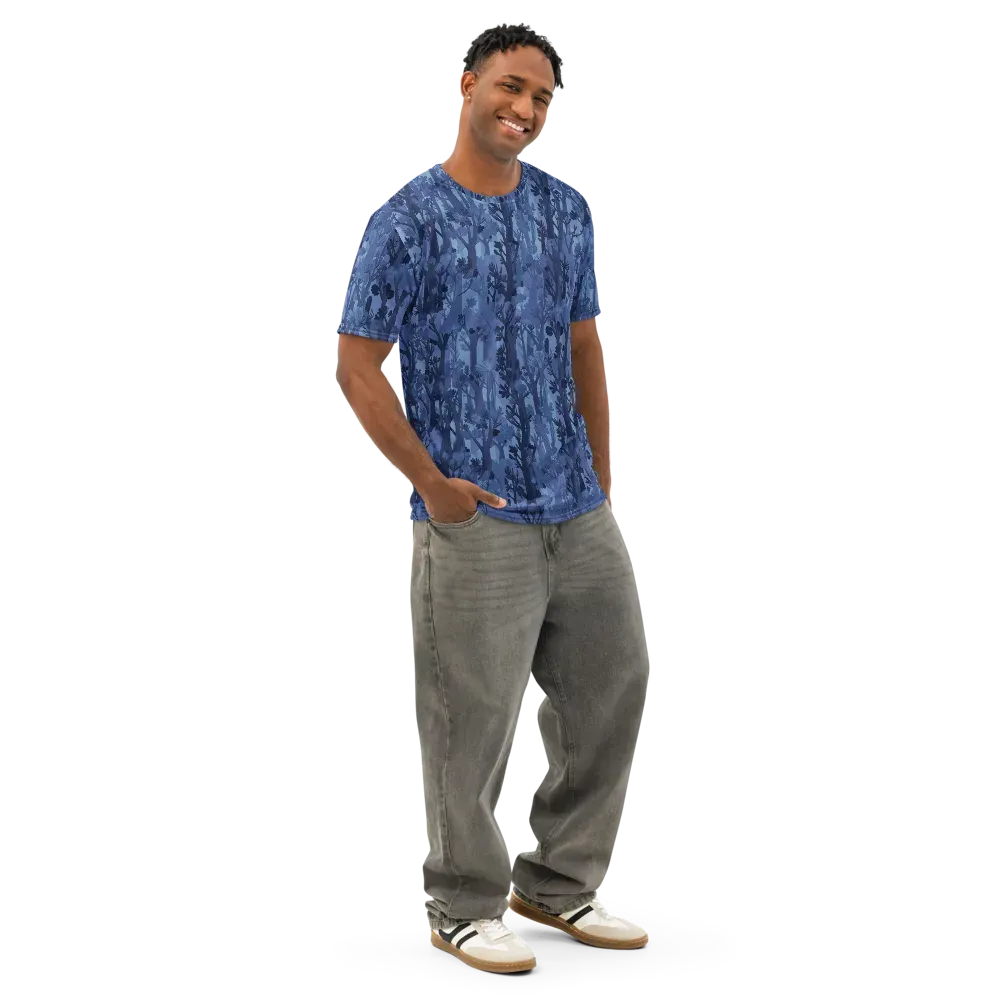 Moonlit Grove on Men's Cotton Crew Neck T-Shirt — Right Front