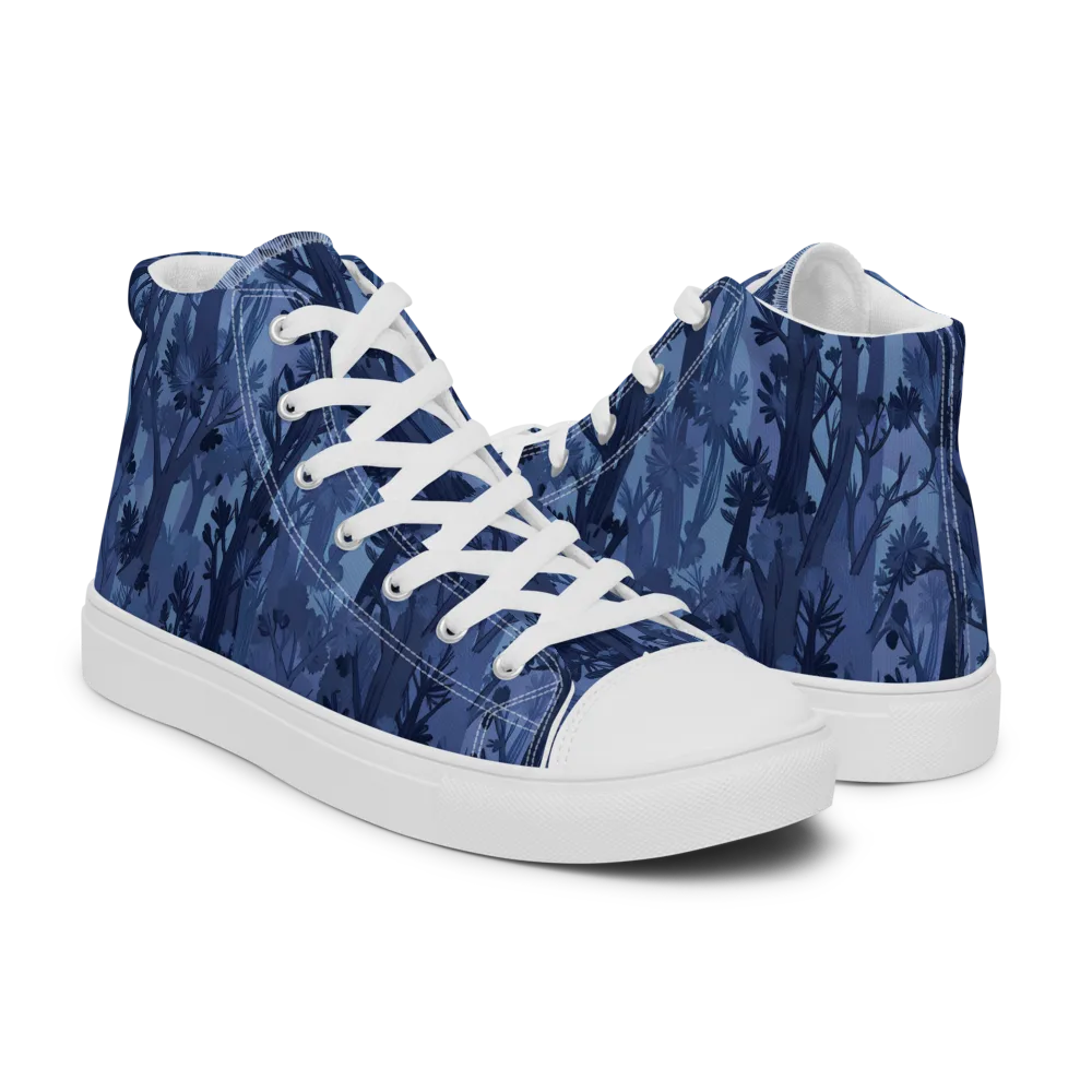 Moonlit Grove on Men's High Top Canvas Shoes — Right