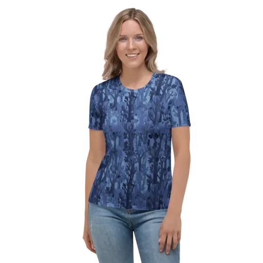 Moonlit Grove on a Women's Crew Neck T-Shirt