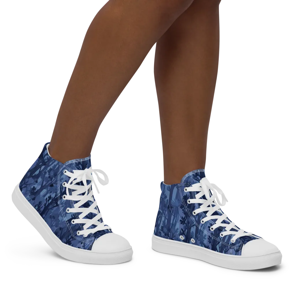 Moonlit Grove on Women's High Top Canvas Shoes — Right