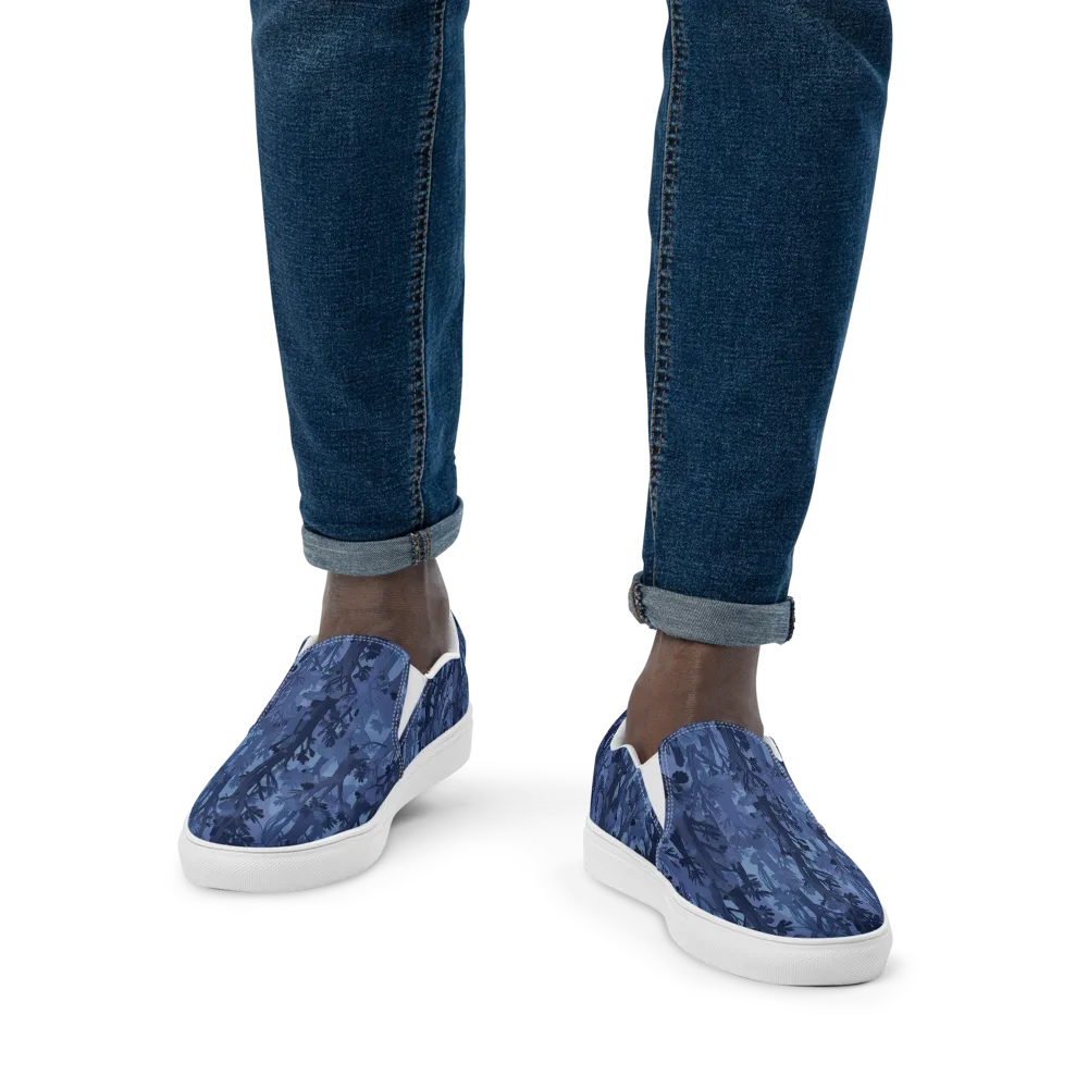 Moonlit Grove on Men's Slip-On Canvas Shoes — Front