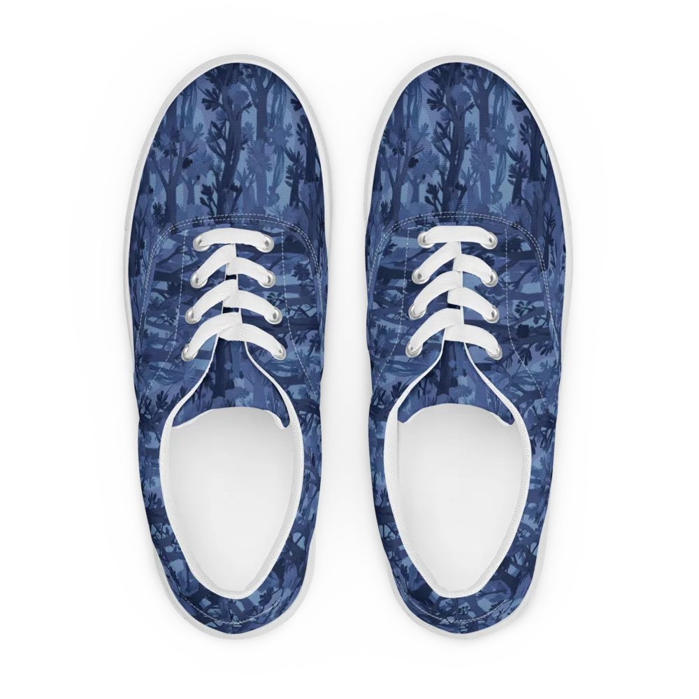 Moonlit Grove on Men's Lace-Up Canvas Shoes — Front