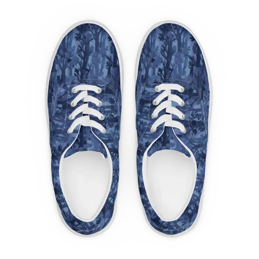 Moonlit Grove on a Men's Lace-Up Canvas Shoes