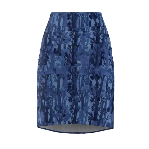 Moonlit Grove on a Pencil Skirt