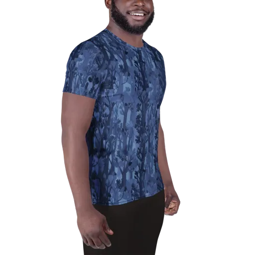 Moonlit Grove on a Men's Athletic T-Shirt