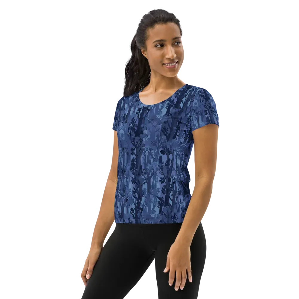 Moonlit Grove on Women's Athletic T-Shirt — Left