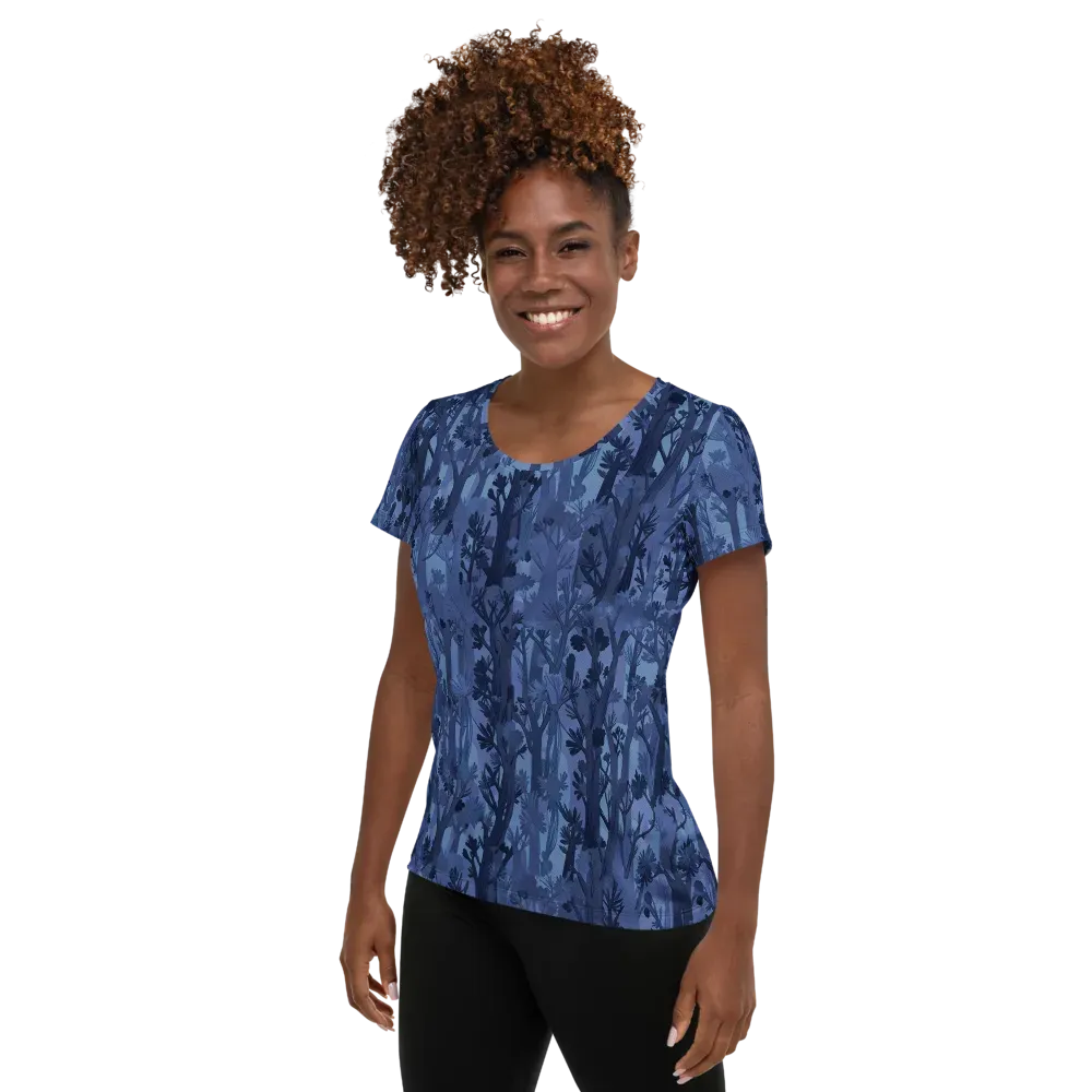 Moonlit Grove on Women's Athletic T-Shirt — Left