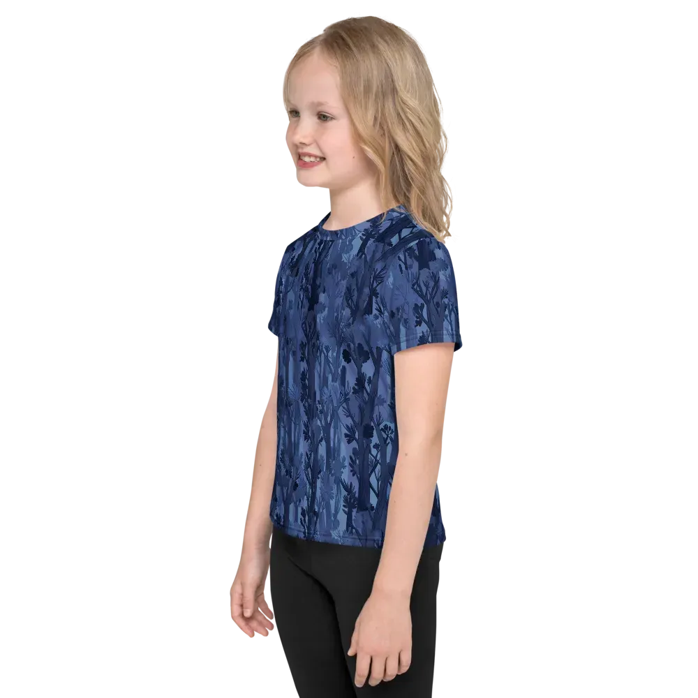 Moonlit Grove on Kids Crew Neck T-Shirt — Left