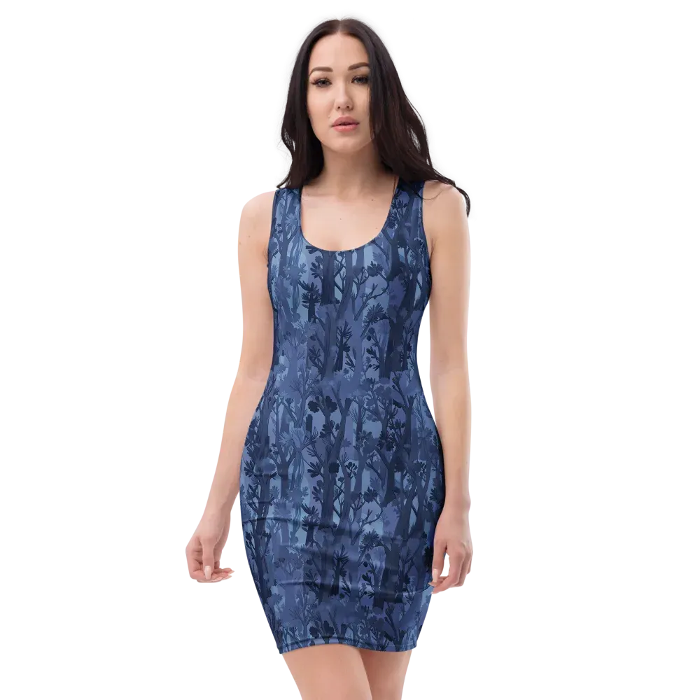 Moonlit Grove on Bodycon Dress — Front