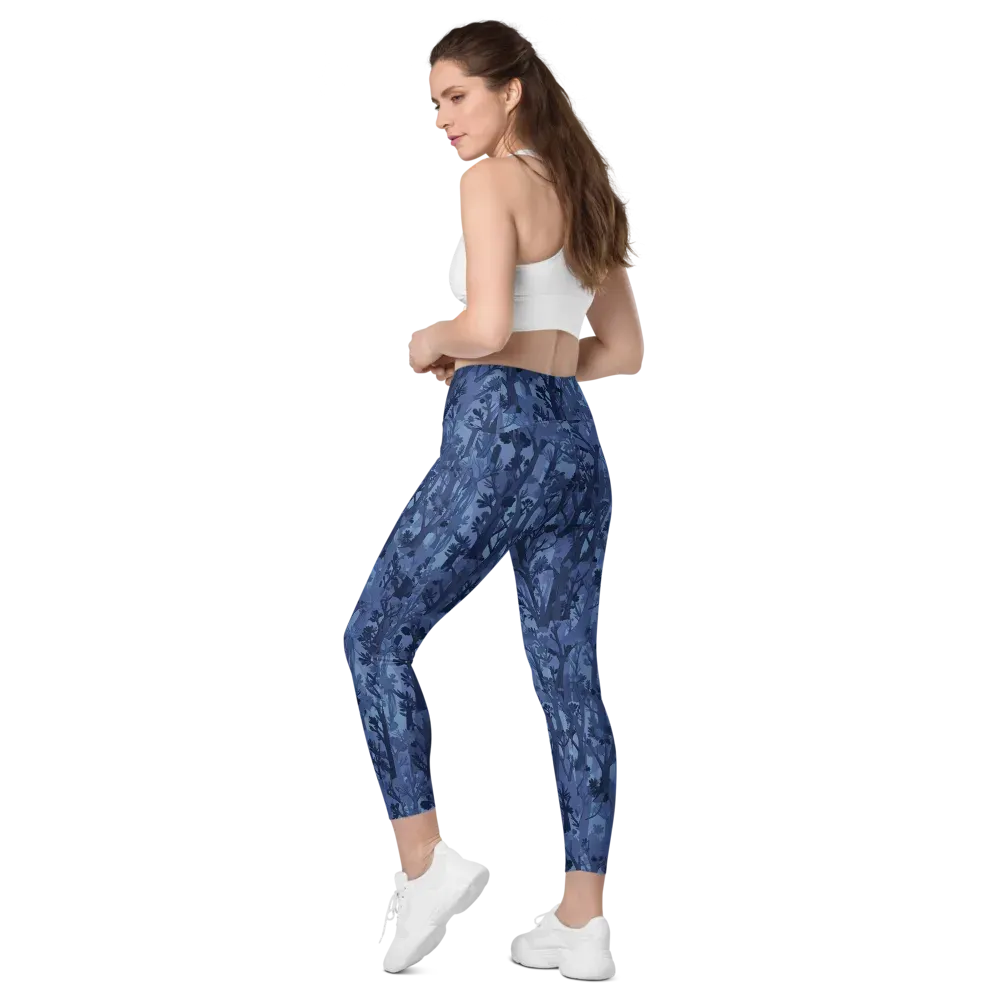 Moonlit Grove on Leggings with Pockets — Left Back