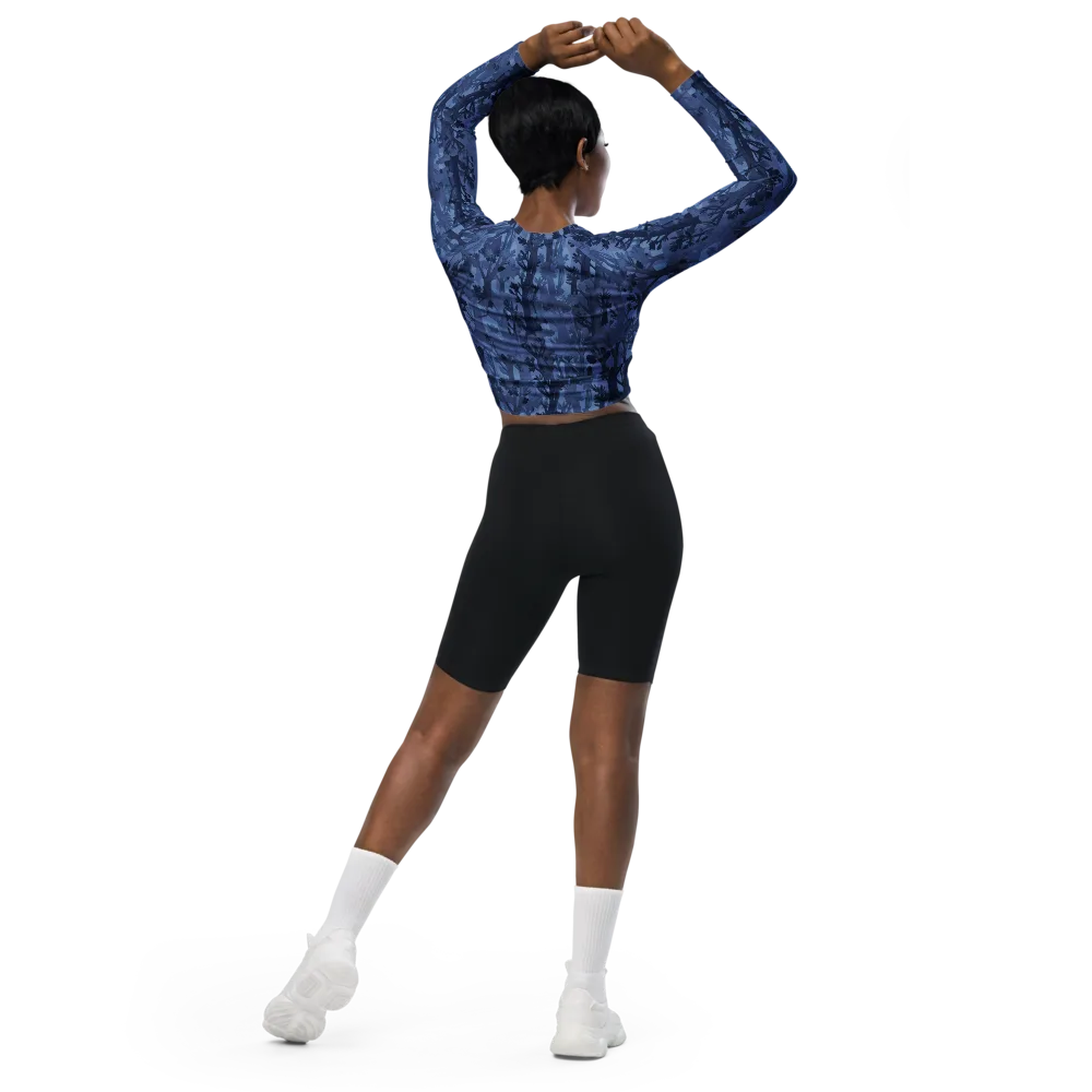 Moonlit Grove on Long Sleeve Crop Top — Back
