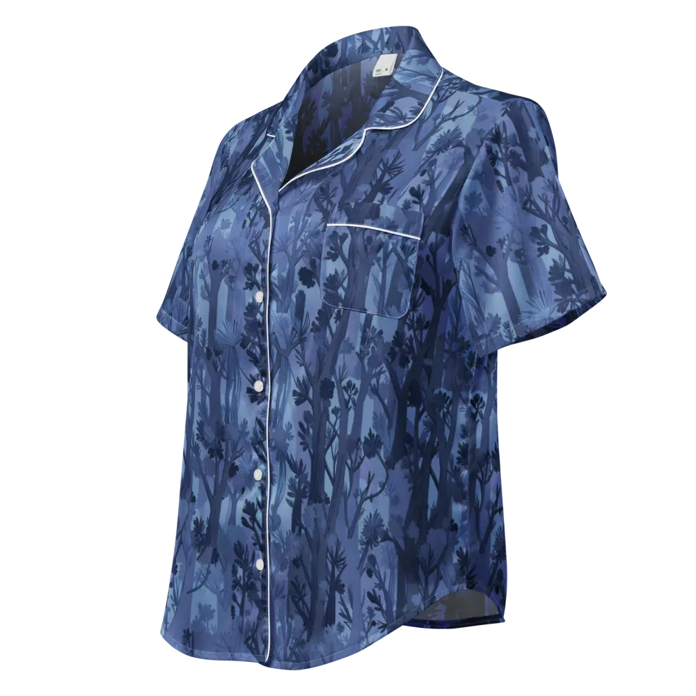 Moonlit Grove on Women's Short Sleeve Pajama Top — Left Front