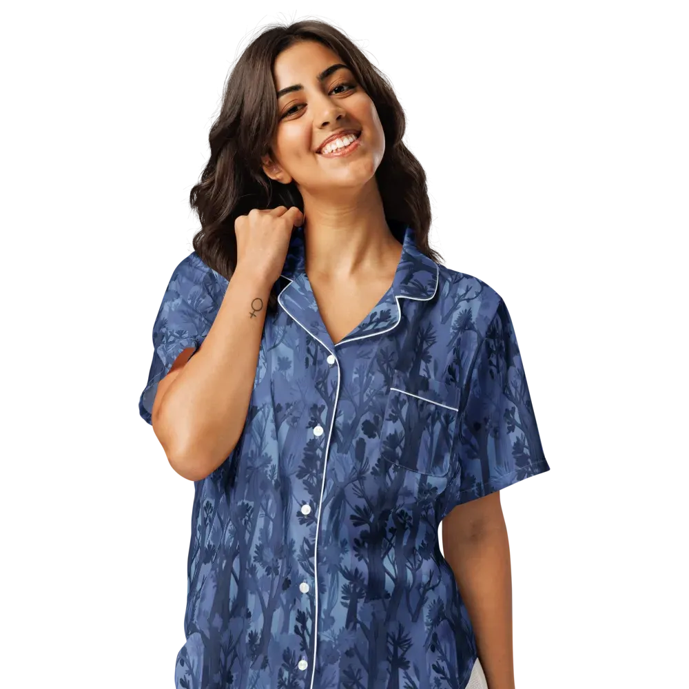 Moonlit Grove on Women's Short Sleeve Pajama Top — Front