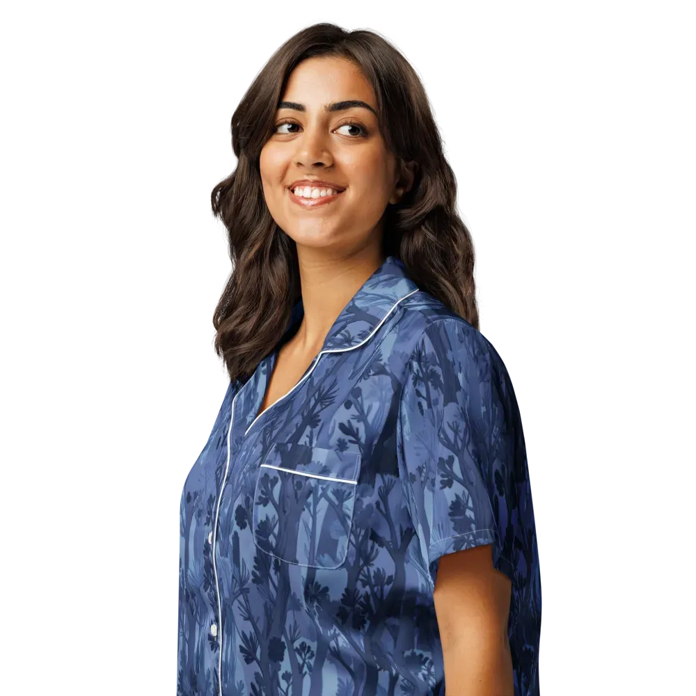 Moonlit Grove on Women's Short Sleeve Pajama Top — Left Front