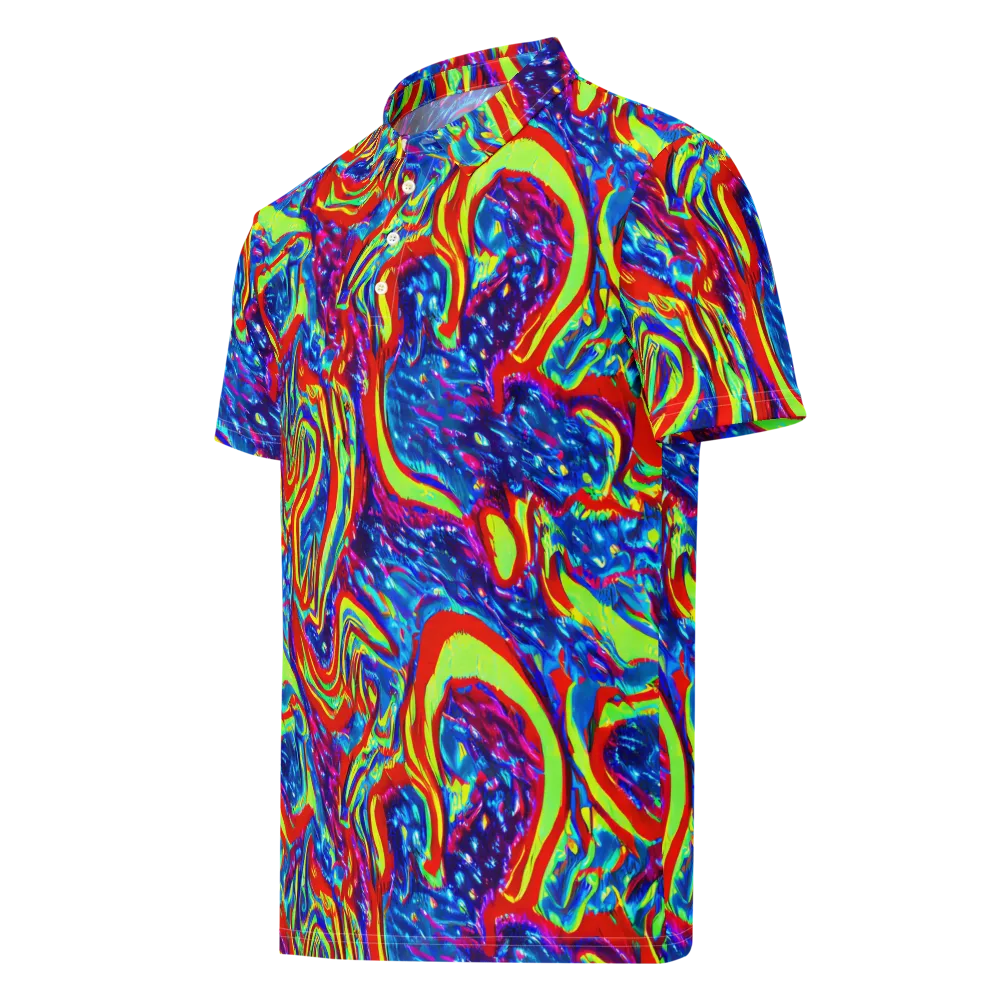 Scarlet Acid Garden on Men's Slim Fit Polo Shirt — Left Front