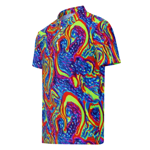 Scarlet Acid Garden on a Men's Slim Fit Polo Shirt