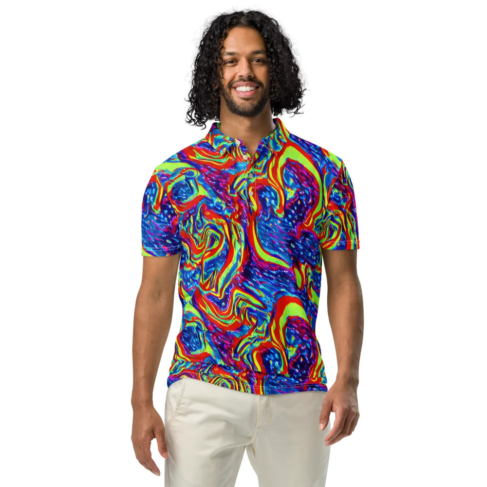 Scarlet Acid Garden on Men's Slim Fit Polo Shirt — Front