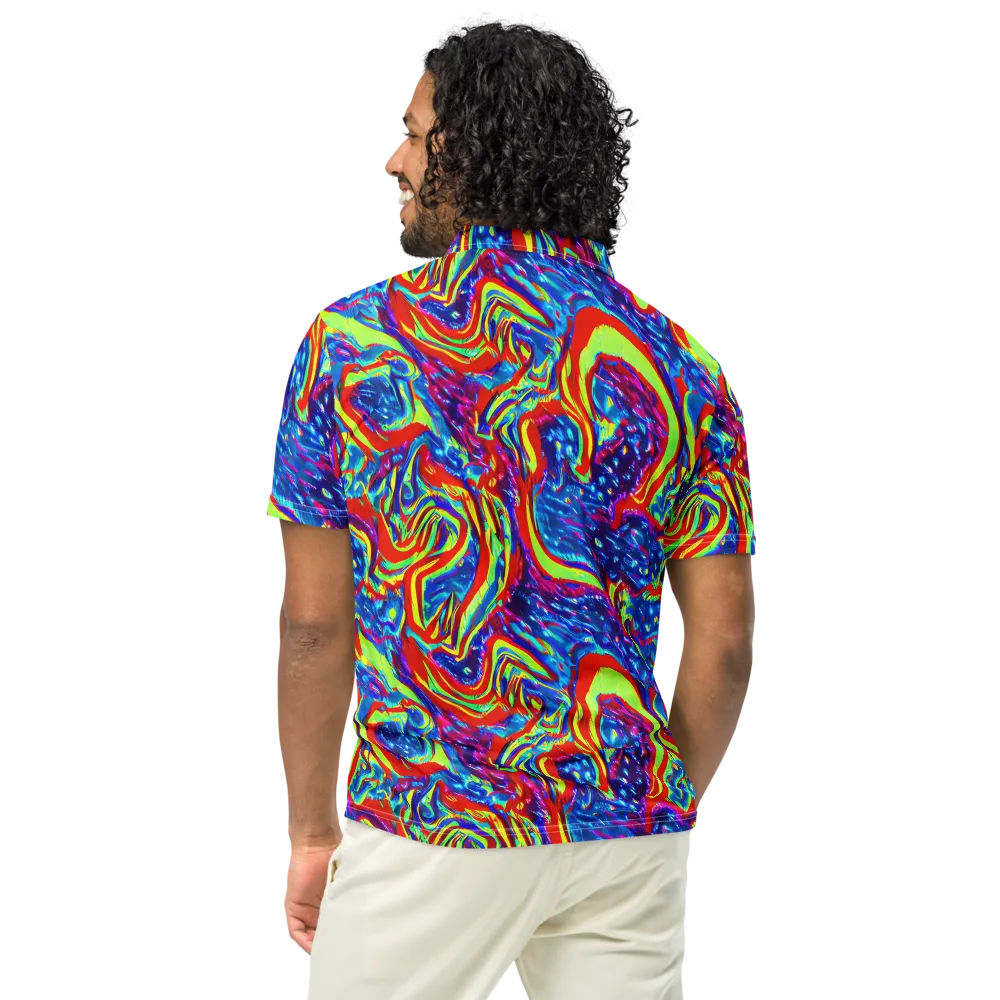 Scarlet Acid Garden on Men's Slim Fit Polo Shirt — Back